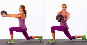 Lunges with twists of the body