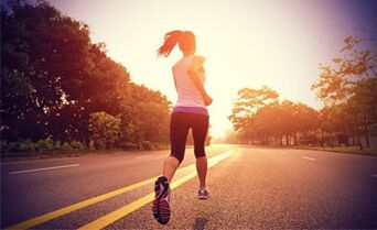 Cardio training, such as running, helps burn leg fat. 